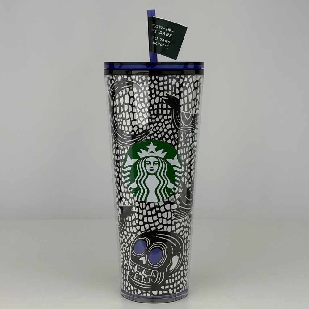 Starbucks Halloween 2020 Glow in The Dark Tumbler Skull Cup 24oz New